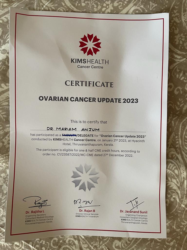 Dr. Mariam Anjum — Degrees — MBBS, MS (OBG), FMAS, PGDCR, MCh